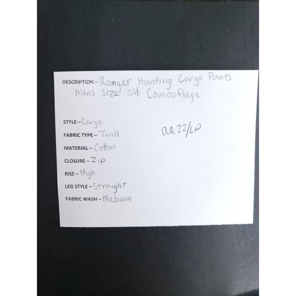 Ranger Hunting Cargo Pants Men's Size 34 Camouflage - Picture 7 of 8